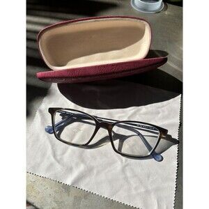 NEW LAFONT ISSY & LA GO 349 HAVANA BLUE AUTHENTIC FRAMES EYEGLASSES 52-17